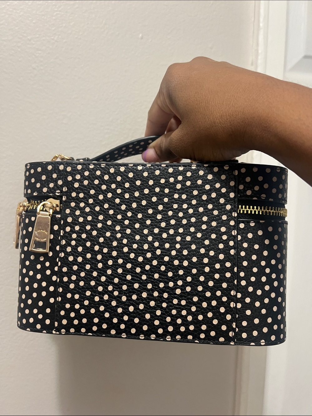 Coach Black with Cream Polka Dot Vanity Case - Picture 3 of 9